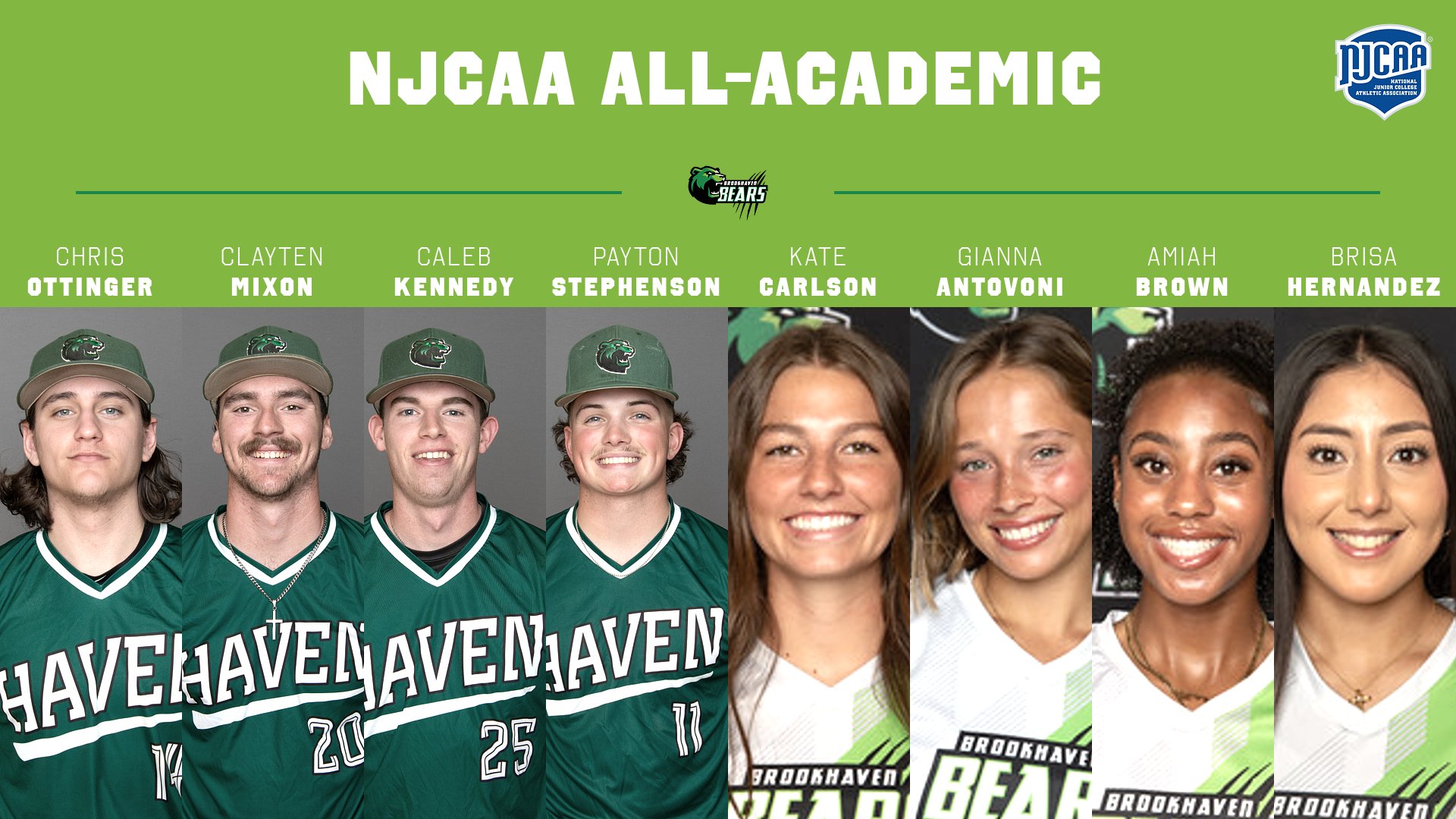 Brookhaven Student-Athletes Earn 8 All-Academic Awards