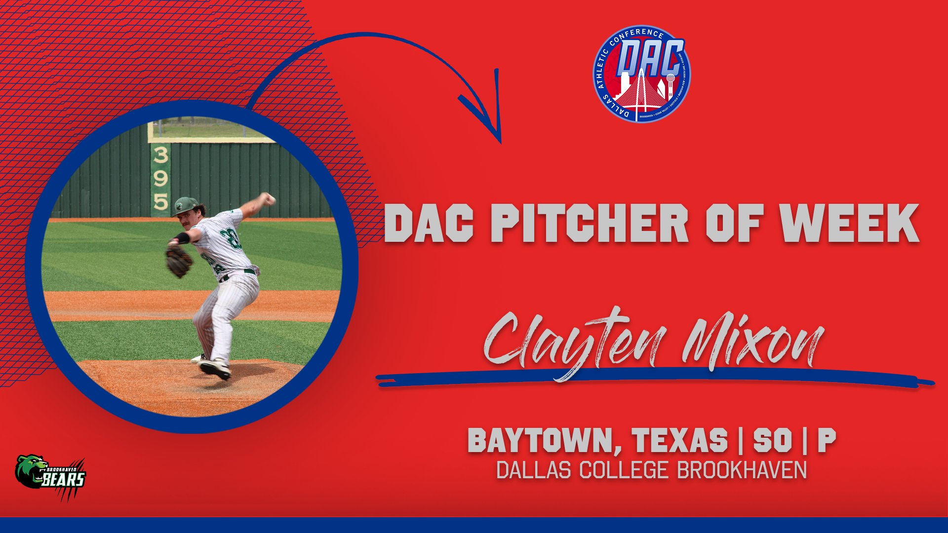 Mixon Chosen as DAC Pitcher of Week