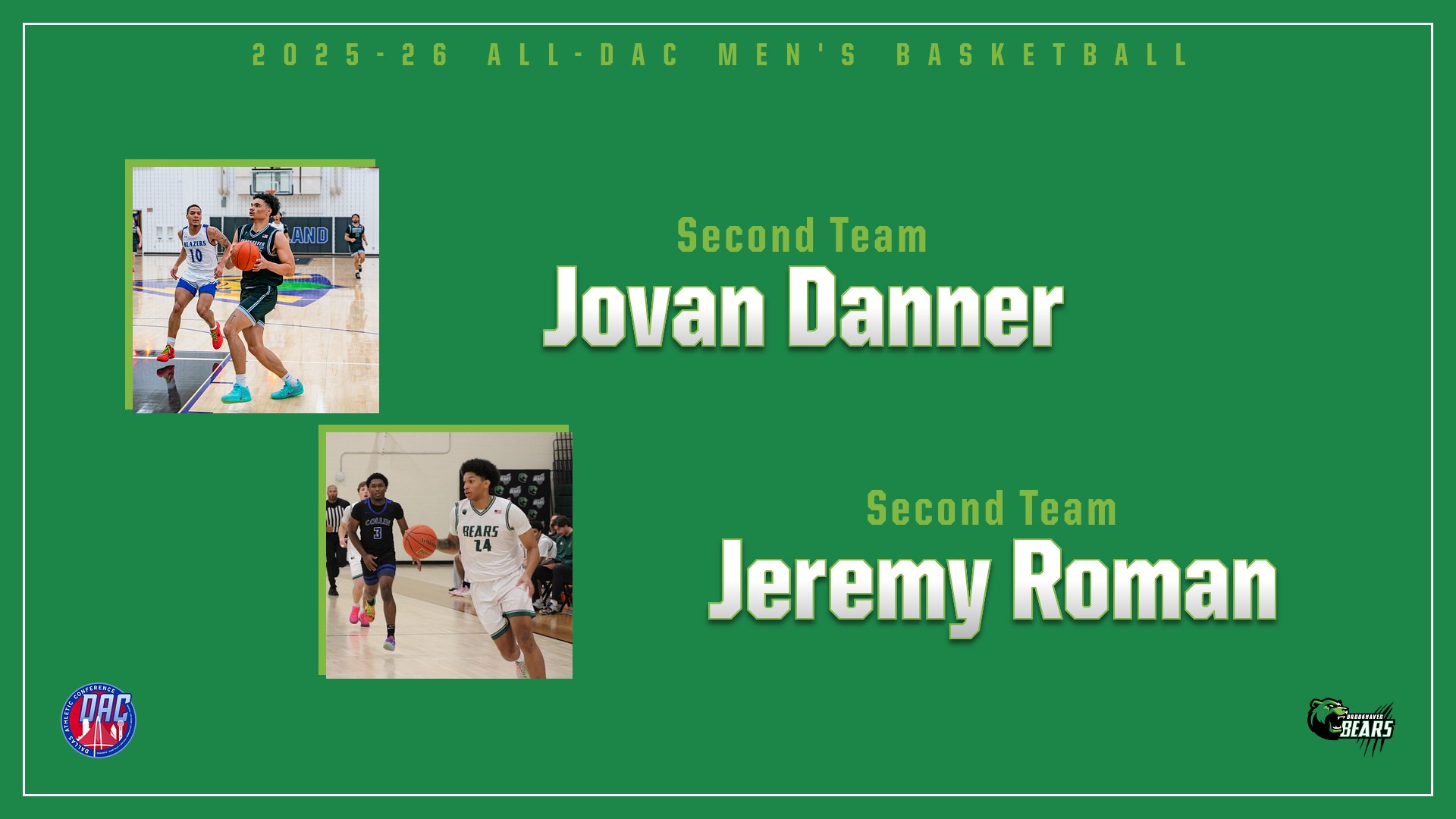 Danner, Roman Collect Second Team All-DAC Honors