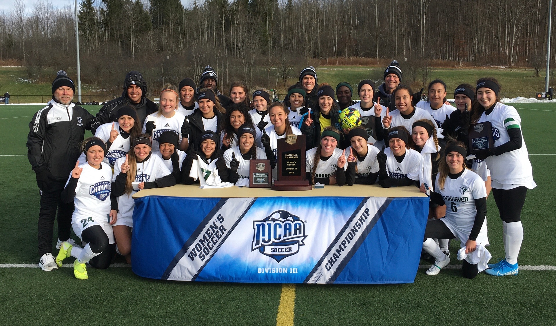 This is a picture of the Brookhaven College Women's Soccer Team at the National Tournament.
