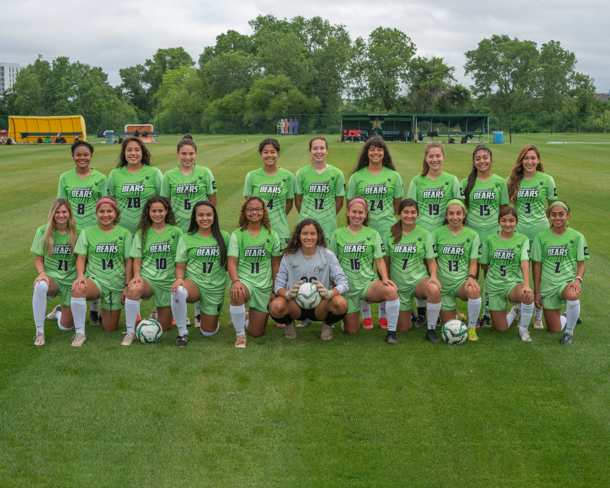 This is a picture of the Spring 2021 Brookhaven Women's Soccer Team. 