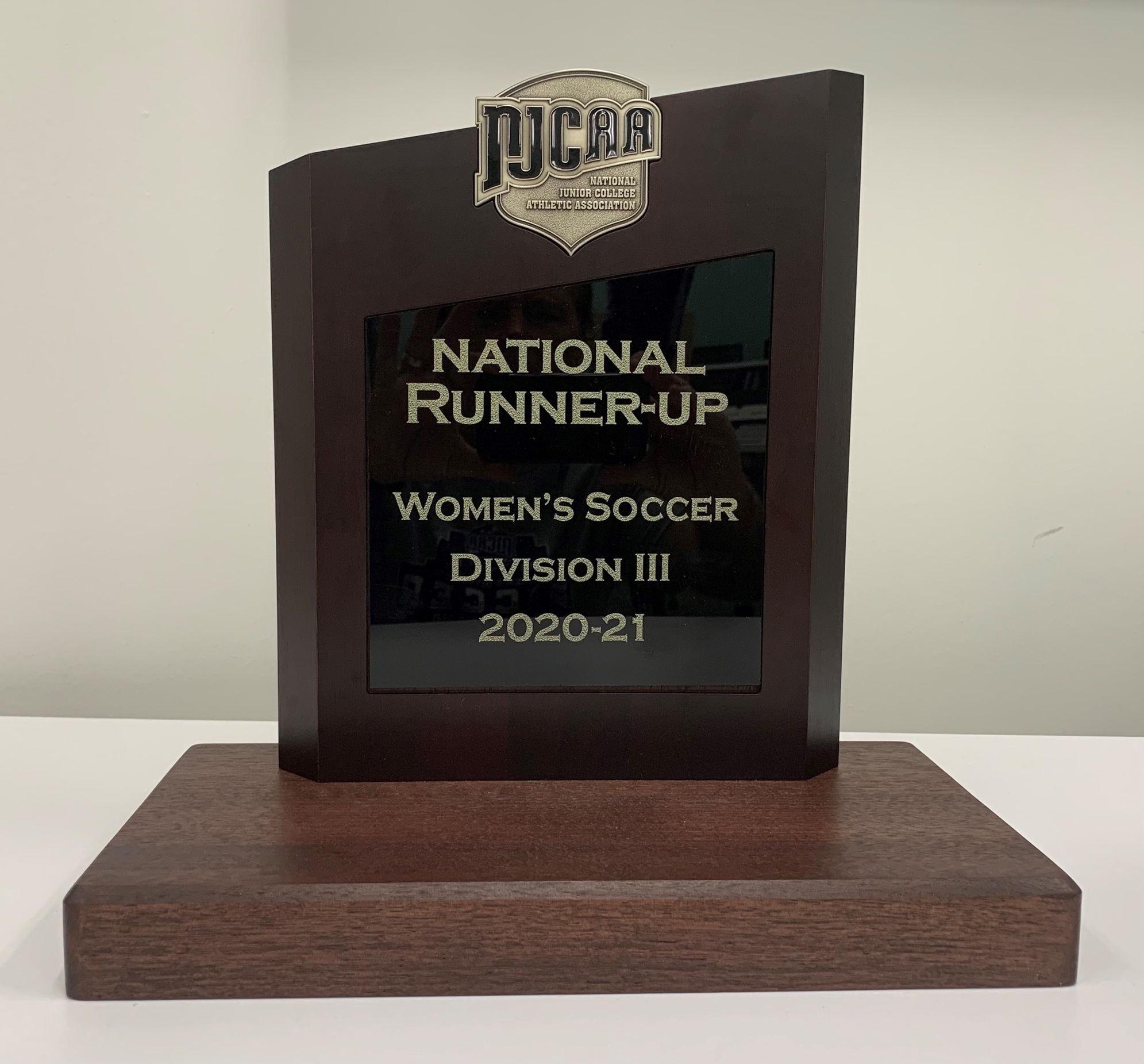 This is a picture of the NJCAA National Runner-Up trophy. 