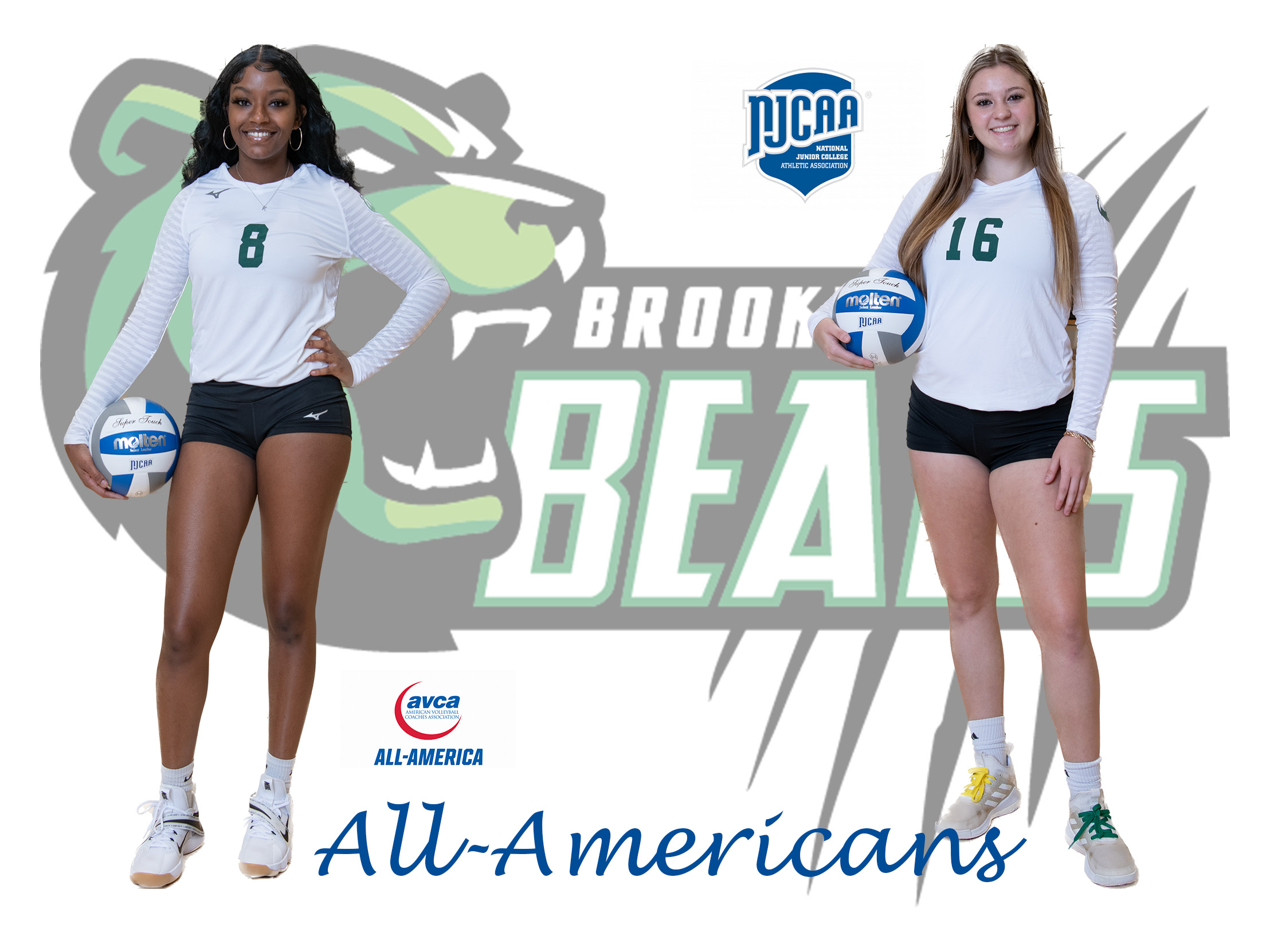 Dallas College Brookhaven volleyball players Ariel Austin and Jadyn Ketner earned NJCAA DIII and AVCA All-America honors. 